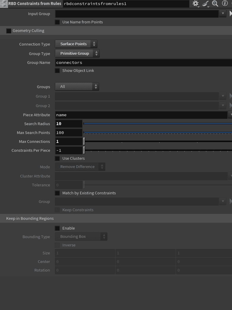 Collision and dynamics settings