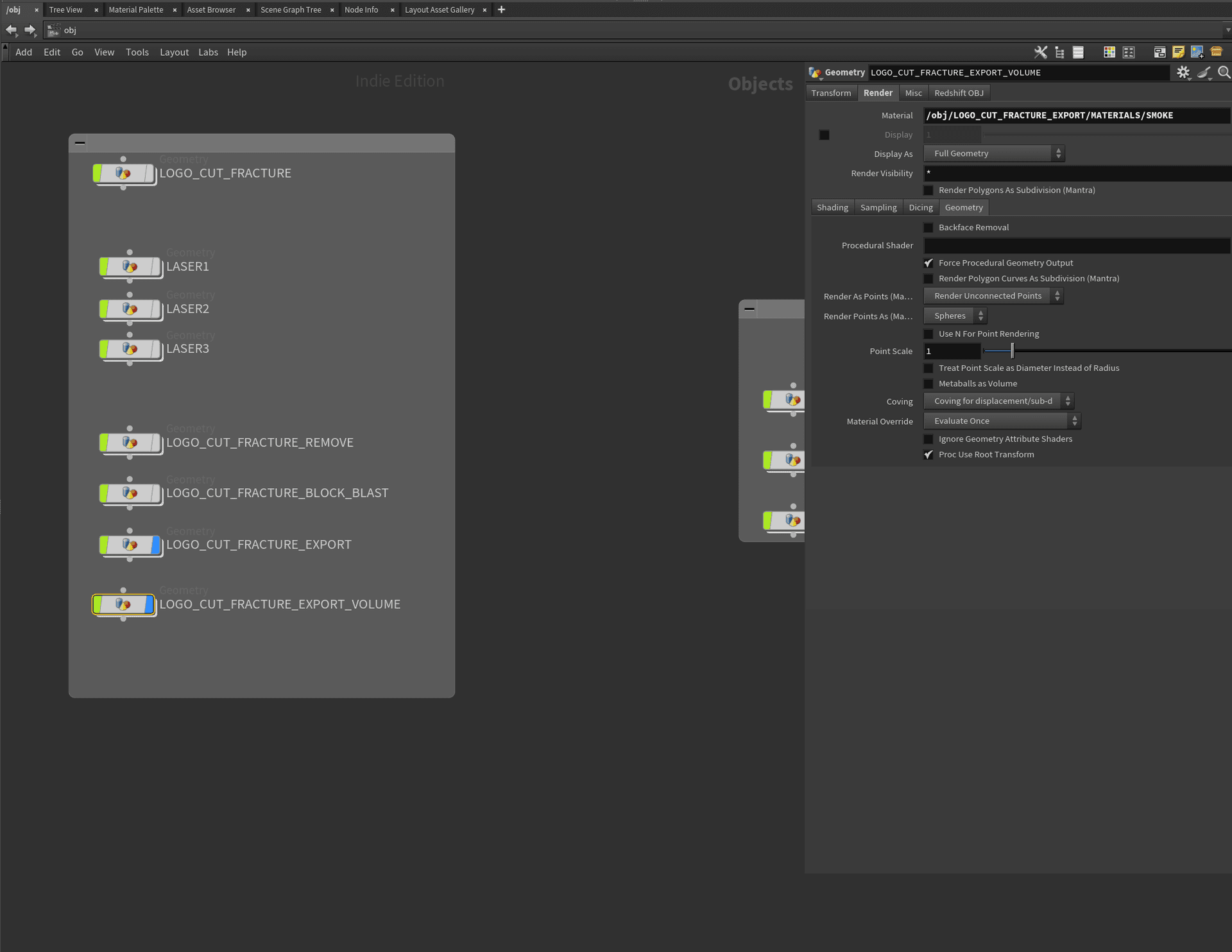 Volume material assignment